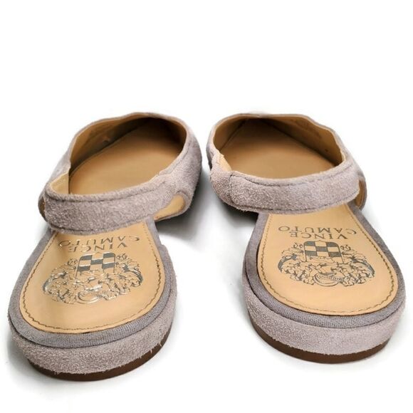 Vince Camuto Jasenia Light Grey Suede Closed Point-Toe Sling-Back Mule Flats - Picture 7 of 11